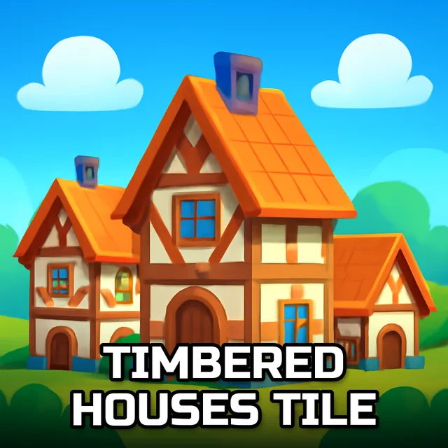Timbered Houses Tile - Offroad Loggers game